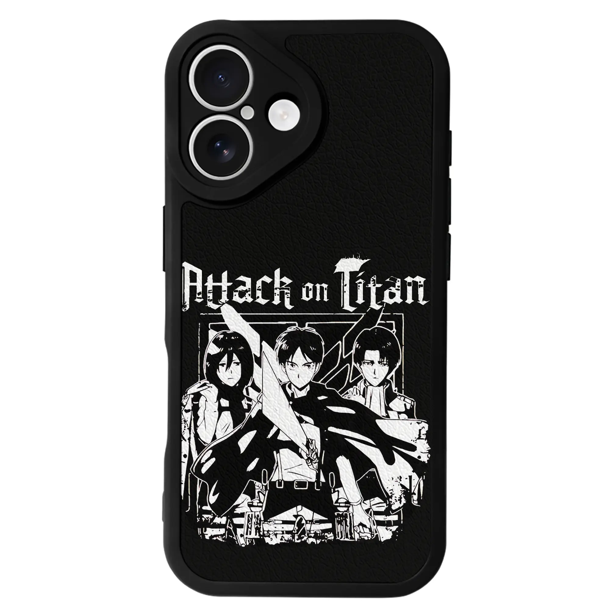 進撃の巨人 グッズ ミカサ・アッカーマン - IPhone 16シリーズ対応 ・ シリコンスマホケース ・ レザー調 ・ 高精度フィット ・ 耐衝撃 ・ ワイヤレス充電対応 ・ 精密カット